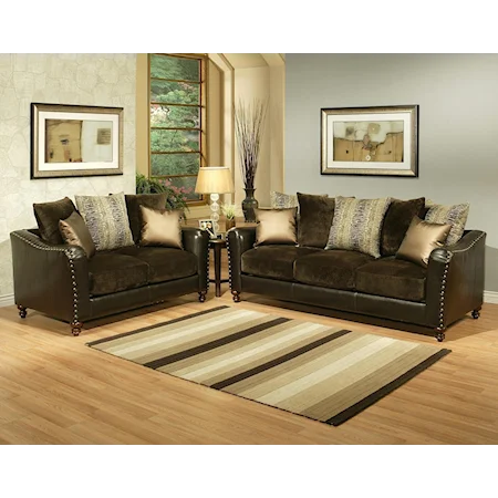 2 Piece Stationary Loveseat and Sofa Set